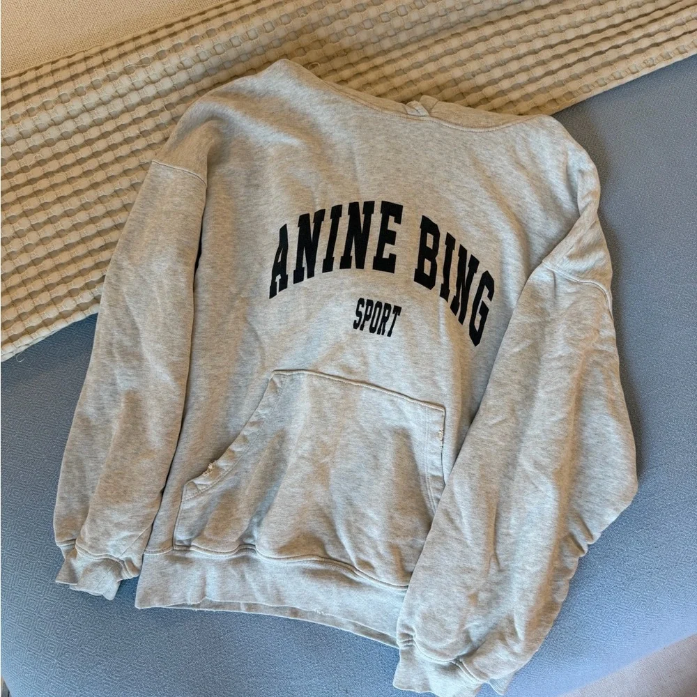 Anine Bing Gray Logo Crewneck Sweatshirt - Picture 2 of 4